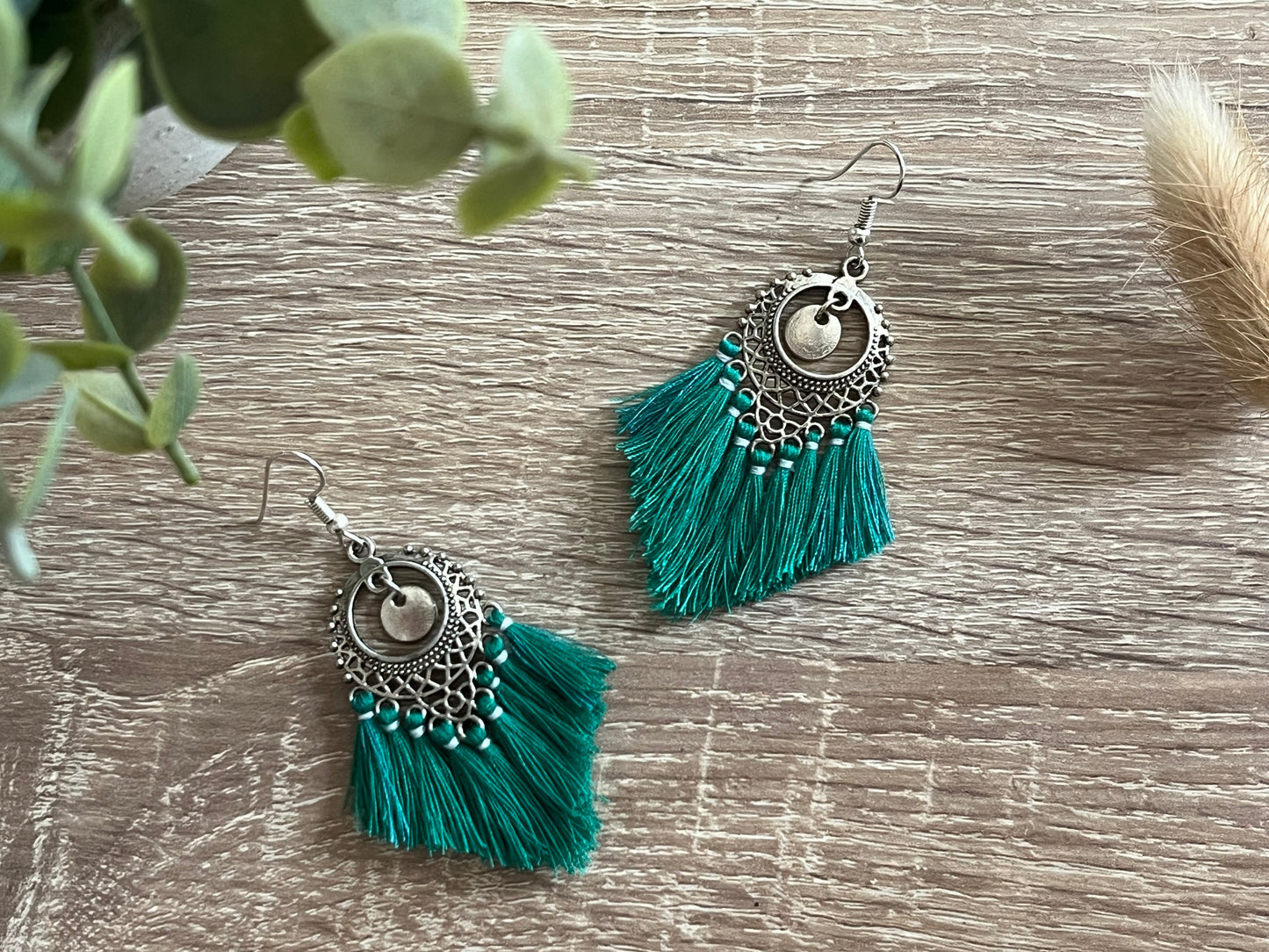Émeraude Bohème - Boucles d’oreilles
