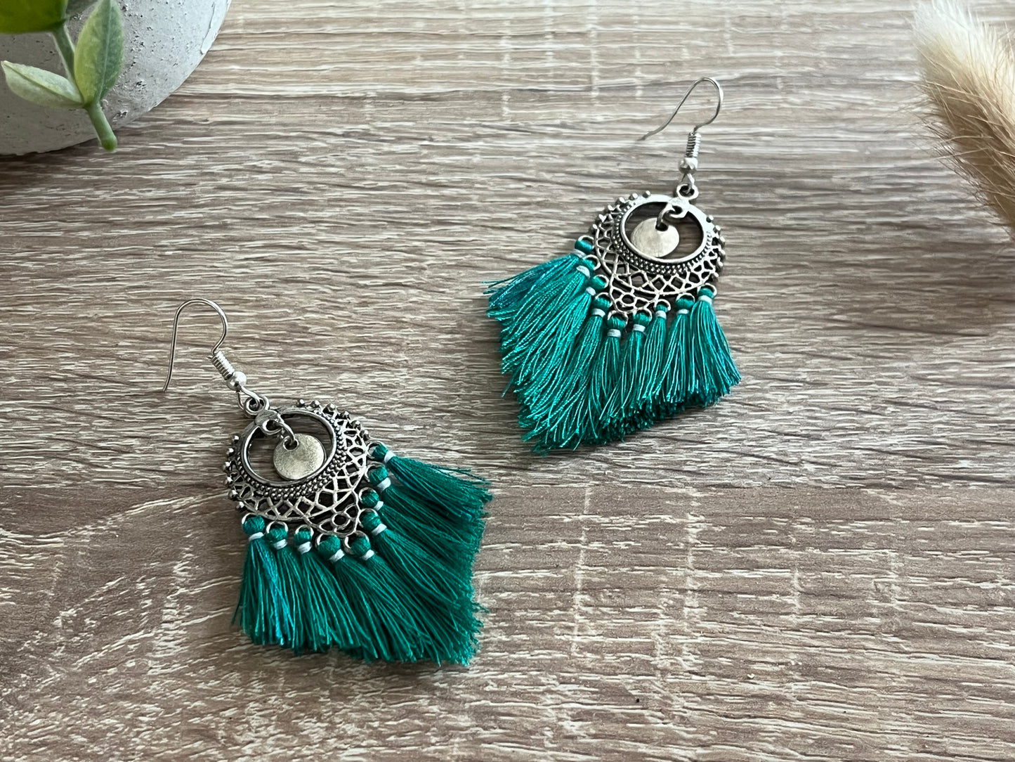 Émeraude Bohème - Boucles d’oreilles