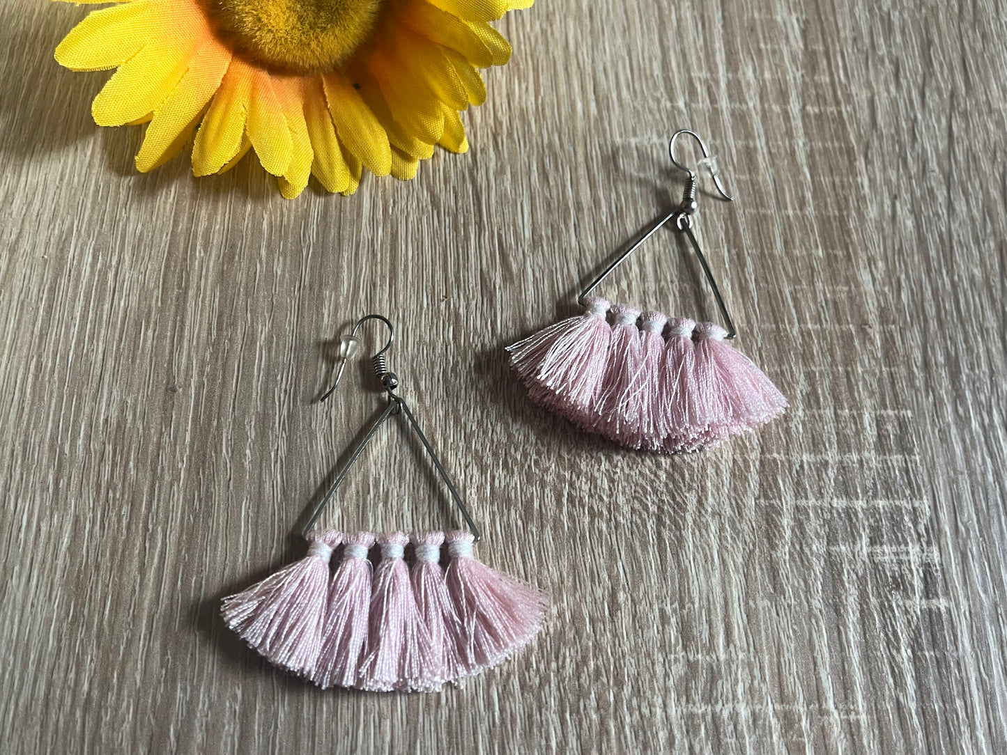 Douceur Bohème Rose Poudré - Boucles d’oreilles