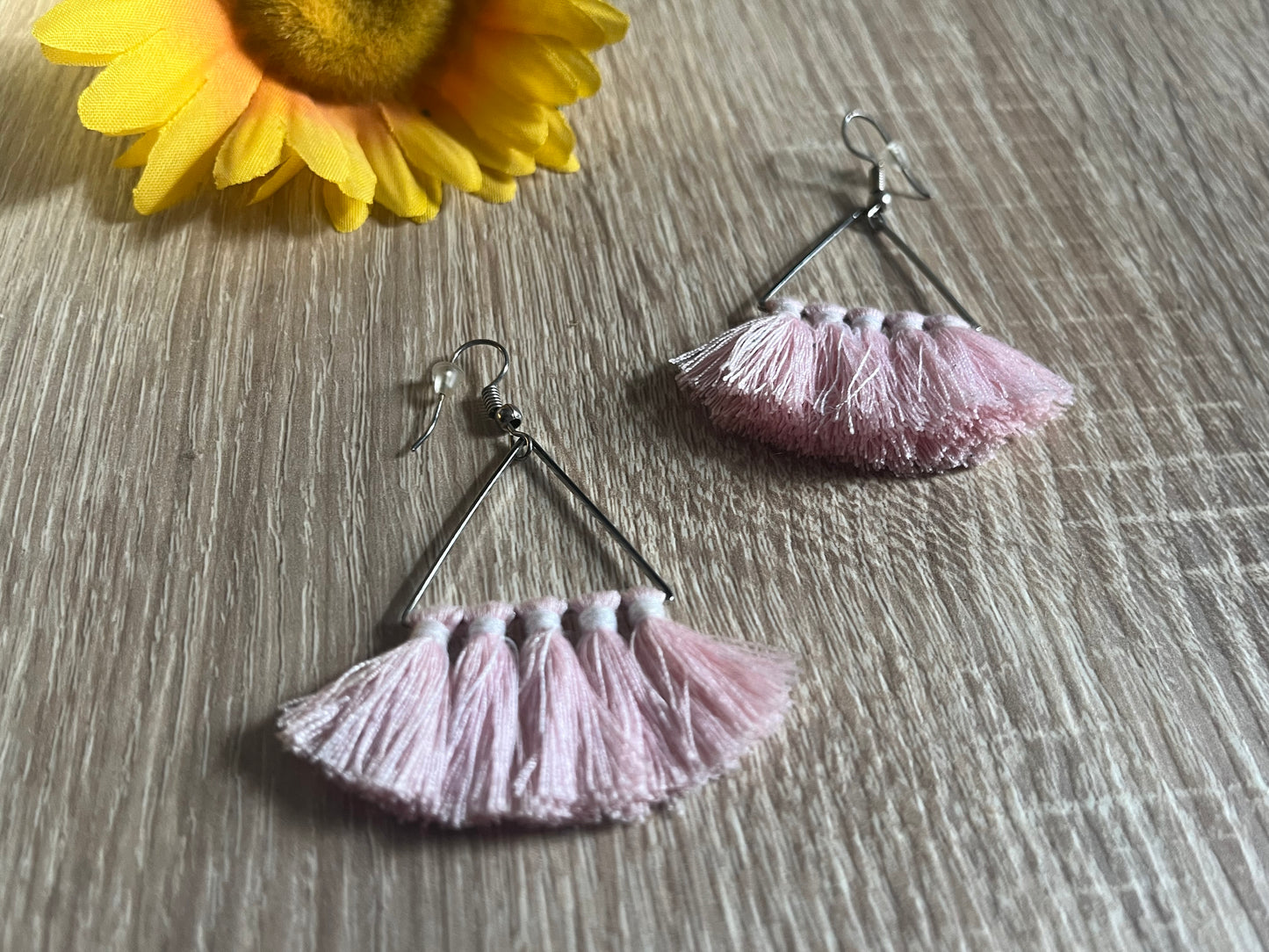 Douceur Bohème Rose Poudré - Boucles d’oreilles