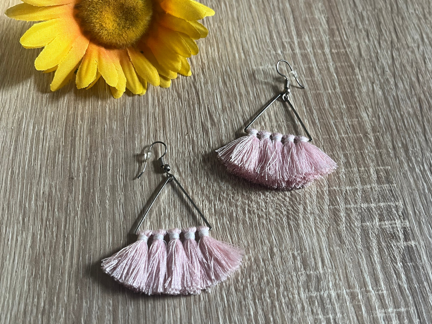Douceur Bohème Rose Poudré - Boucles d’oreilles