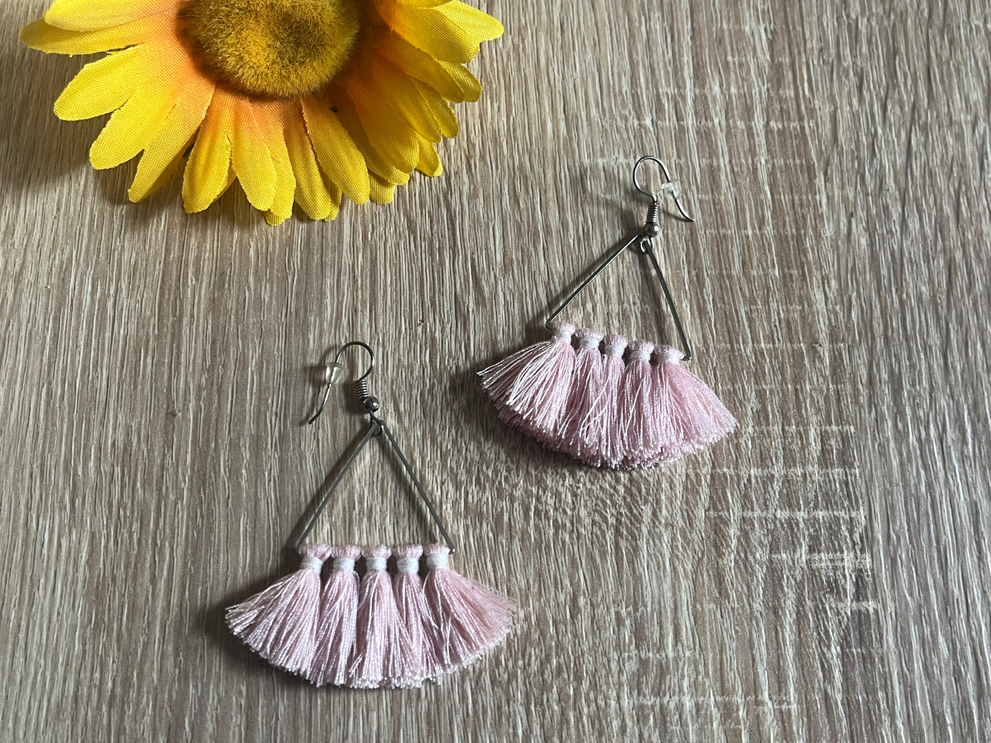 Douceur Bohème Rose Poudré - Boucles d’oreilles