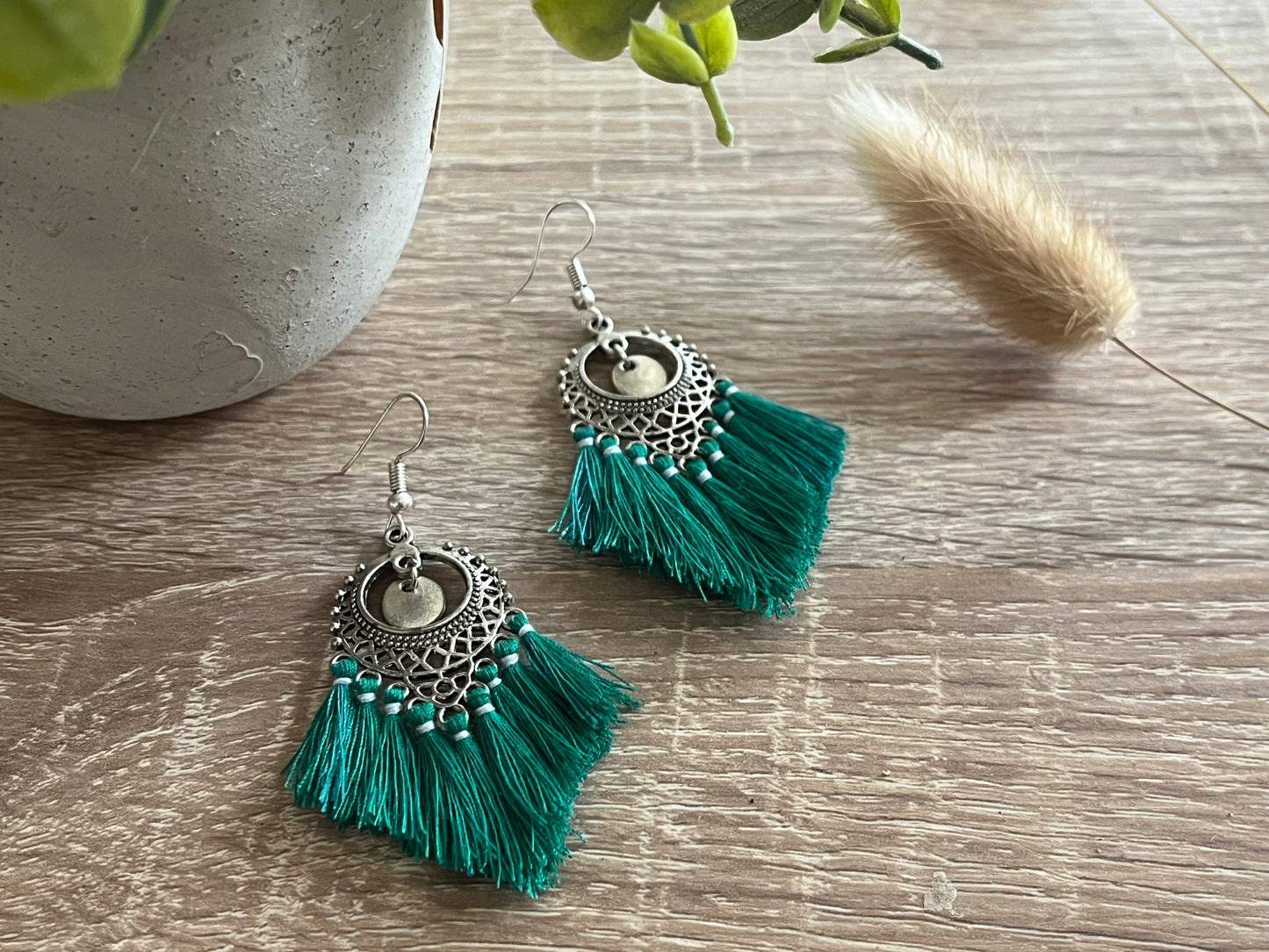 Émeraude Bohème - Boucles d’oreilles