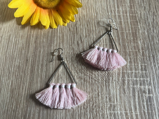 Douceur Bohème Rose Poudré - Boucles d’oreilles